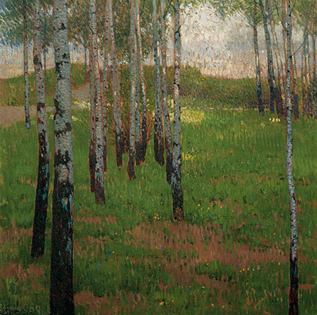 Birch Grove at Dusk - Carl Moll reproduction oil painting