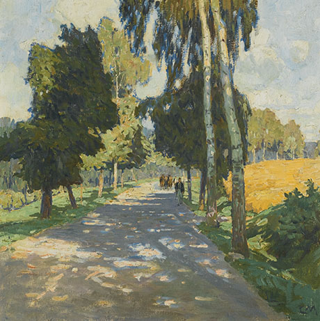 Tree Road Lined in Bruntal - Carl Moll reproduction oil painting