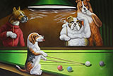 Dogs Playing Pool - Cassius Marcellus Coolidge reproduction oil painting