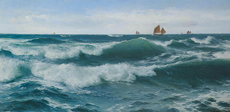 Waves Breaking in Shallow Water - David James reproduction oil painting
