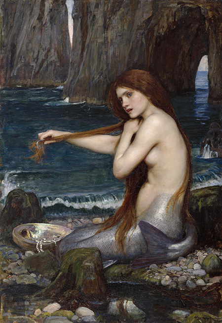 A Mermaid 1900 - John William Waterhouse reproduction oil painting