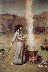 The Magic Circle - John William Waterhouse reproduction oil painting