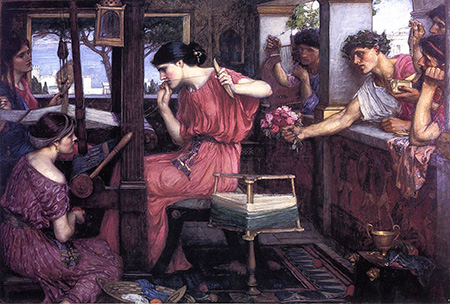 Penelope and the Suitors 1912 - John William Waterhouse reproduction oil painting