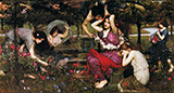 Flora and the Zephyrs 1897 - John William Waterhouse reproduction oil painting