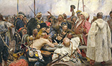 Cossacks of Saporog Are Drafting a Manifesto - Ilya Repin reproduction oil painting