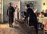 Unexpected Visitors c1888 - Ilya Repin reproduction oil painting