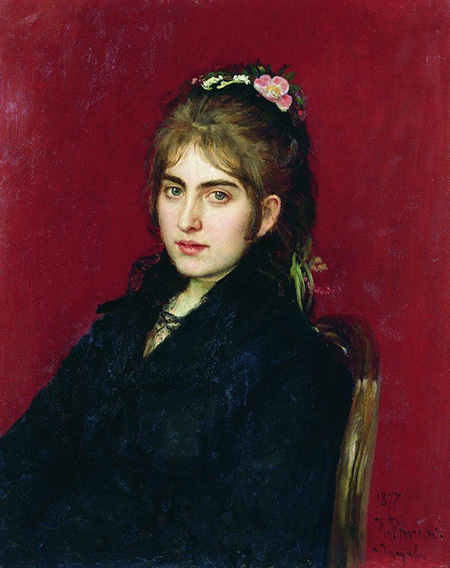 Portrait of Chuguev resident S.L. Lyubitskaya - Ilya Repin reproduction oil painting