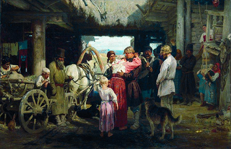 Seeing off a Recruit - Ilya Repin reproduction oil painting