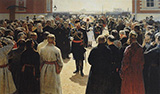 Aleksander III Receiving Rural District Elders in the Yard of Petrovsky Palace in Moscow - Ilya Repin