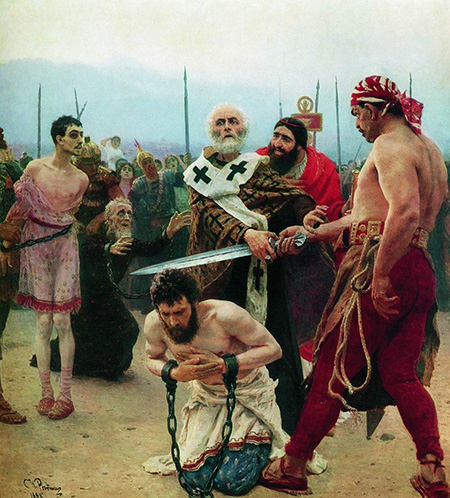 St Nicholas Saves Three Innocents From Death 1888 - Ilya Repin reproduction oil painting