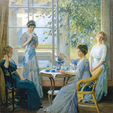 Ellen Axson Wilson and Her Daughters - Robert Vonnoh reproduction oil painting