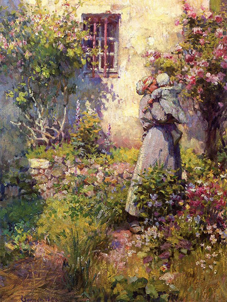 Peasant Garden 1890 - Robert Vonnoh reproduction oil painting