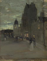 Street in Oban Night - James Guthrie reproduction oil painting