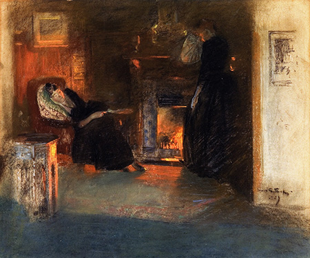 Firelight Reflections - James Guthrie reproduction oil painting
