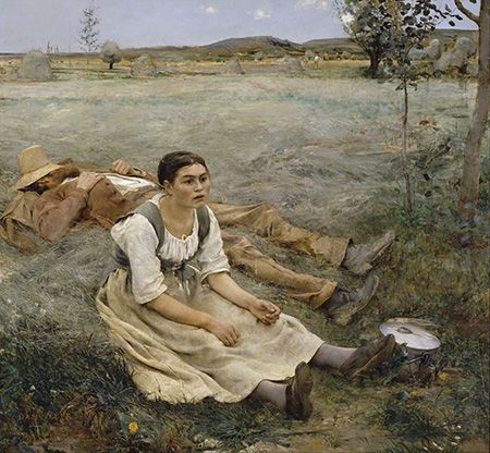 The Haymaking 1877 - Jules Bastien-Lepage reproduction oil painting