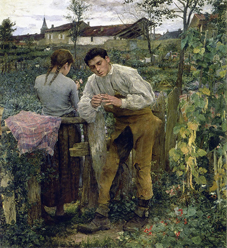 L'Amour au Village 1882 - Jules Bastien-Lepage reproduction oil painting