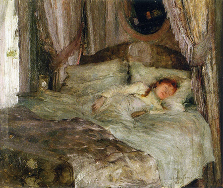 La Jeune Femme Endormie 1880 - Jules Bastien-Lepage reproduction oil painting