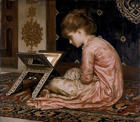 Study at Reading Desk 1877 - Frederick Lord Leighton reproduction oil painting