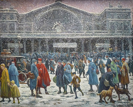 La Gare De L'Est Sous La Neige 1917 - Maximilien Luce reproduction oil painting