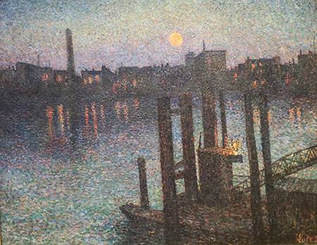 Port of London Night 1894 - Maximilien Luce reproduction oil painting