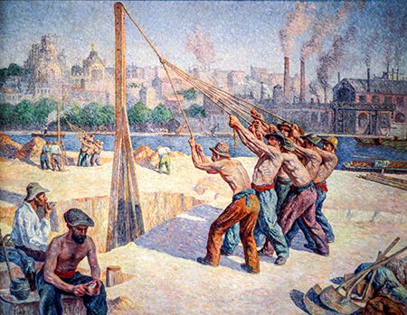 Les Batteurs De Pieux c1902-1905 - Maximilien Luce reproduction oil painting
