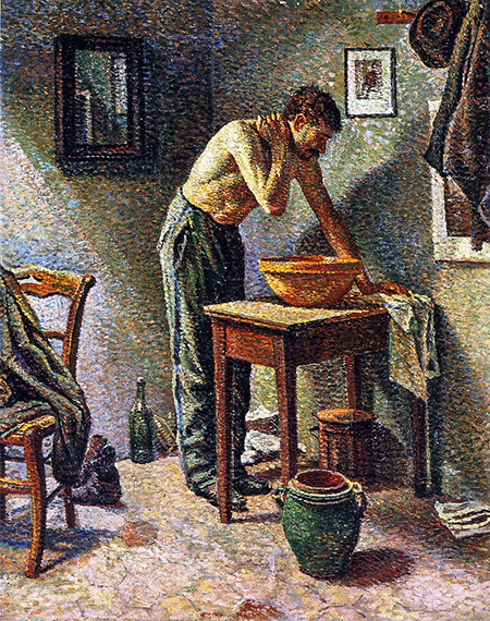 Man Washing 1887 - Maximilien Luce reproduction oil painting