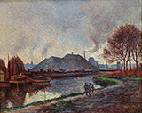 The River Sambre at Charleroi 1896 - Maximilien Luce reproduction oil painting