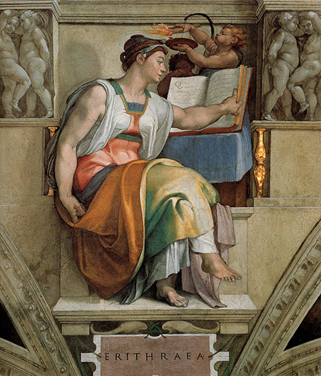 Sistine Chapel Five Sibyls The Erythraean Sibyl 1509 - Michelangelo reproduction oil painting