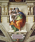 Sistine Chapel Five Sibyls The Delphic Sibyl 1509 - Michelangelo reproduction oil painting