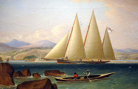 Bermudian Schooner Yacht Offshore 1834 - John Lynn reproduction oil painting