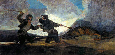 Duel with Cudgels c1820 - Francisco de Goya ya Lucientes reproduction oil painting