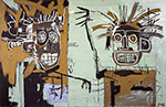 Two Heads on Gold - Jean-Michel-Basquiat reproduction oil painting