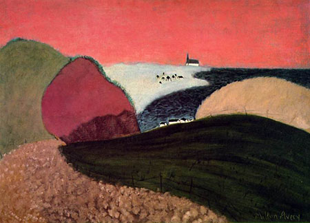 Gaspe Pink Sky 1940 - Milton Avery reproduction oil painting