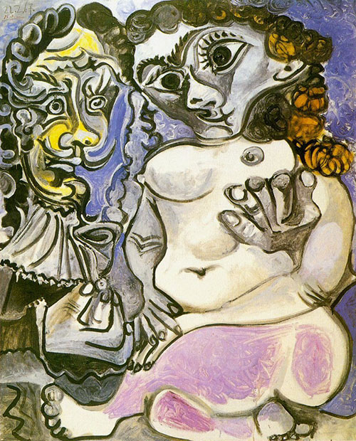 Man and Naked Woman 1967 - Pablo Picasso reproduction oil painting