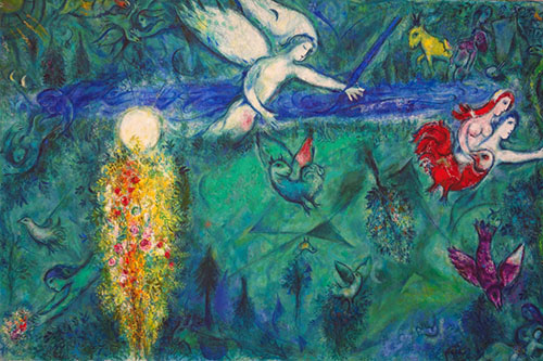 Adam and Eve Expelled from Paradise 1967 - Marc Chagall reproduction oil painting