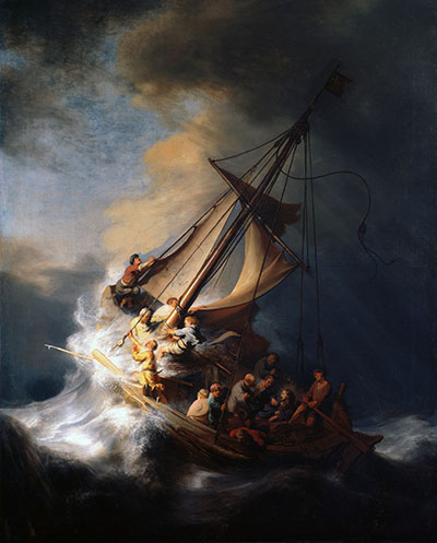 Christ in the Storm on the Lake of Galilee 1663 - Rembrandt Van Rijn reproduction oil painting