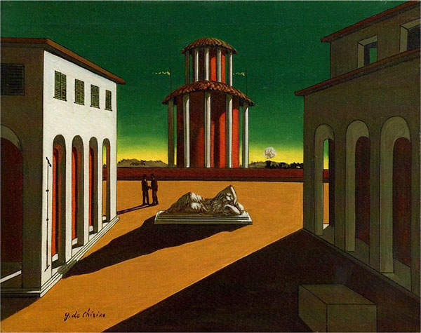 Piazza d'Italia 1913 - Giorgio de Chirico reproduction oil painting