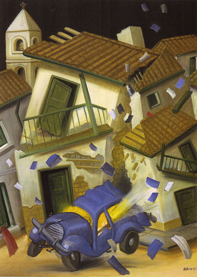 Car Bomb 1999 - Fernando Botero reproduction oil painting