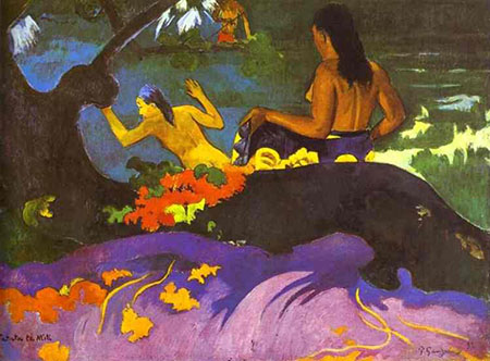 By the Sea - Paul Gauguin reproduction oil painting