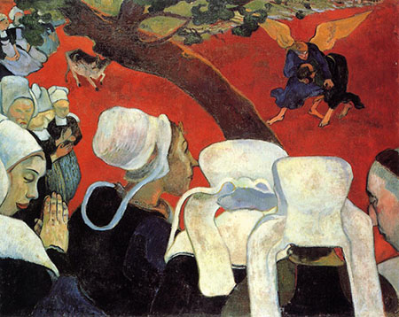Jacob Wrestling the Angel - Paul Gauguin reproduction oil painting