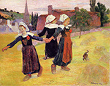 Breton Dancing Girls - Paul Gauguin reproduction oil painting