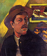 Self Portrait in Hat - Paul Gauguin reproduction oil painting