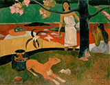 Tahitian Pastoral Scene - Paul Gauguin reproduction oil painting