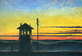 Railroad Sunset 1929 - Edward Hopper reproduction oil painting