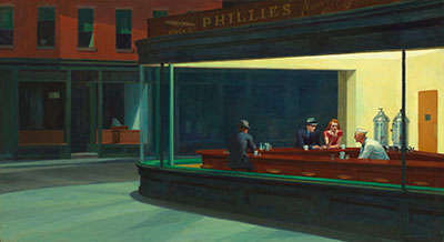 Nighthawks 1942 - Edward Hopper reproduction oil painting