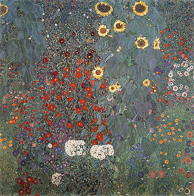 Farm Garden With Sunflowers - Gustav Klimt reproduction oil painting