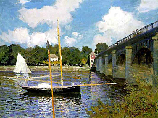 Road Bridge at Argenteuil - Claude Monet reproduction oil painting