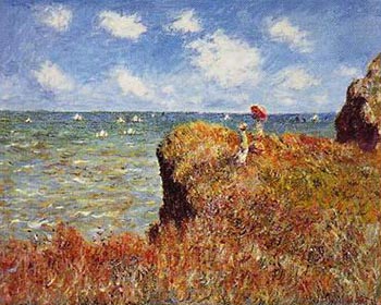 Cliff Walk at Pourville - Claude Monet reproduction oil painting