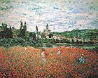 Poppy Field near Vetheuil - Claude Monet reproduction oil painting