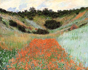 Poppy Field in a Hollow - Claude Monet reproduction oil painting